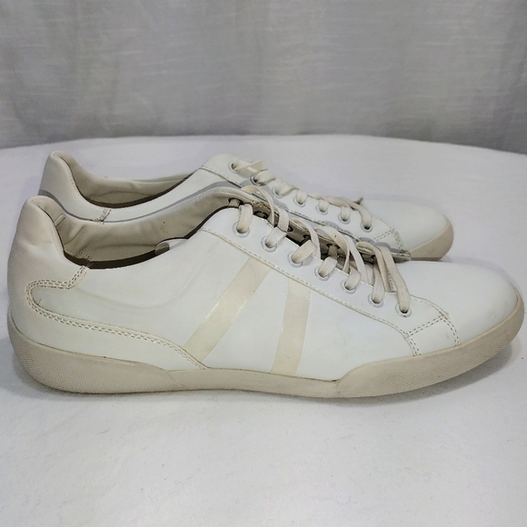 Zara Mens Classic White Faux Leather Sneakers - Picture 11 of 12